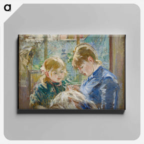 アートパネル-The Artist's Daughter, Julie, with her Nanny
 - ベルト モリゾ Canvas.