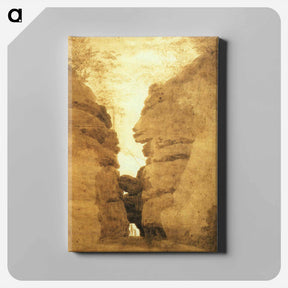 アートパネル-Rock arch in the Uttewalder Grund - カスパー ダーヴィト フリードリヒ Canvas.