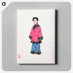 アートパネル-Chinese Woman in Coat Illustration
 - 中国の衣装 Canvas.