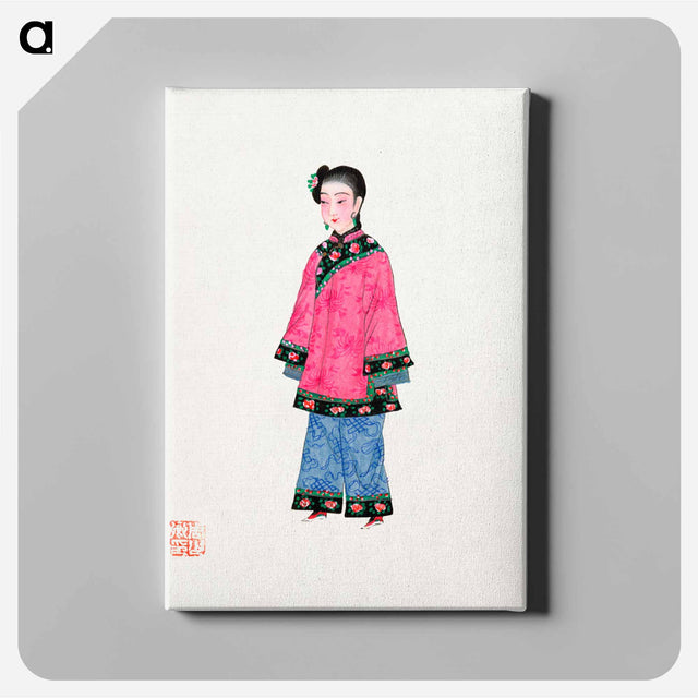 アートパネル-Chinese Woman in Coat Illustration
 - 中国の衣装 Canvas.