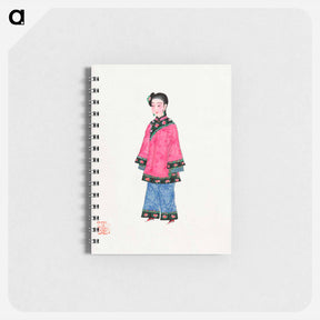 アートメモ帳-Chinese Woman in Coat Illustration
 - 中国の衣装 Memo.
