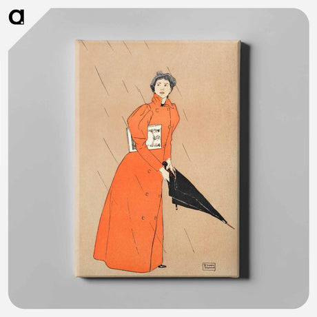 アートパネル-Woman holding umbrella - エドワード ペンフィールド Canvas.
