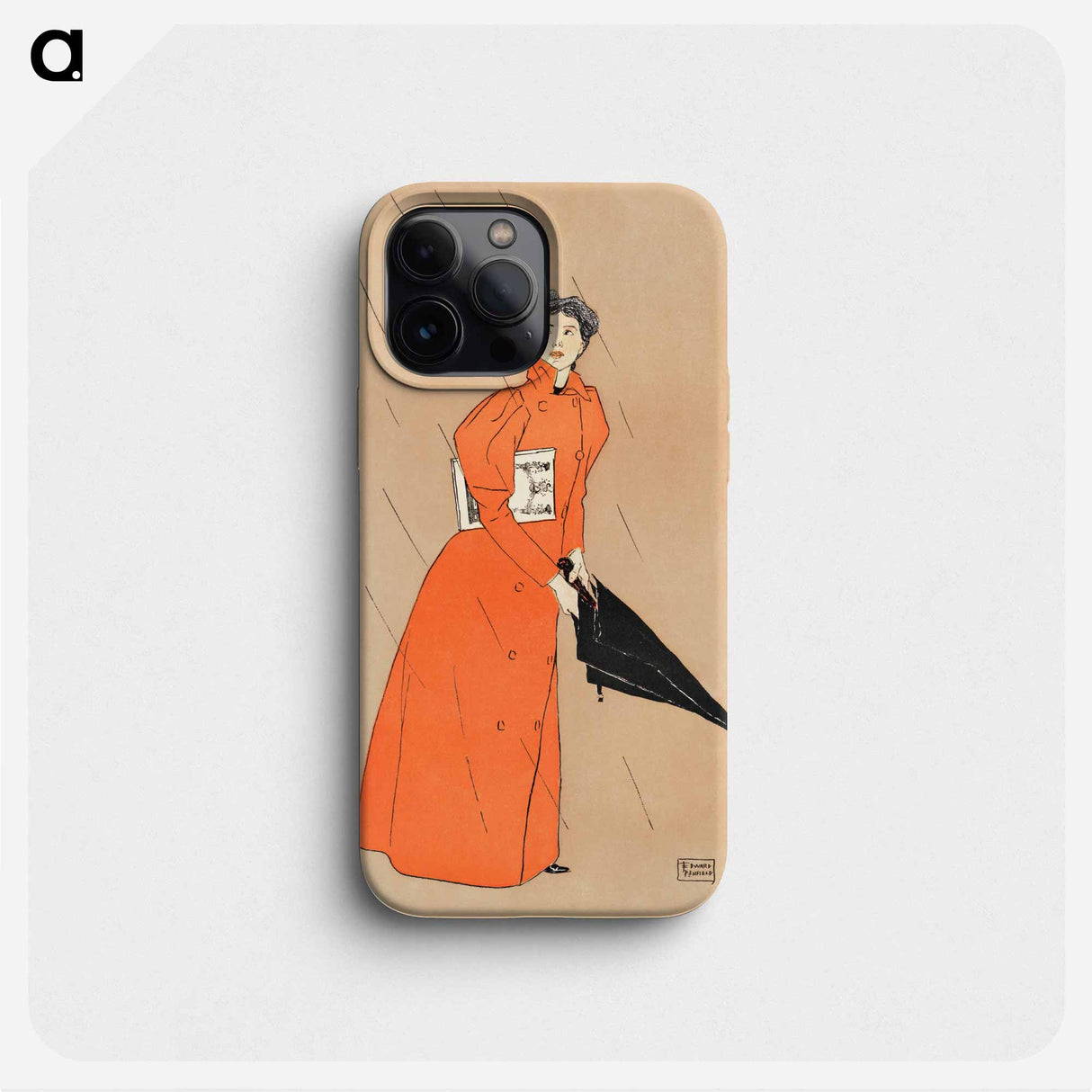 Woman holding umbrella - Edward Penfield Phone Case.