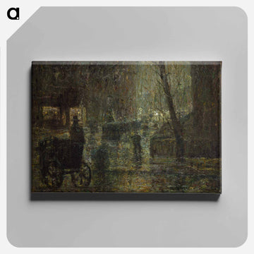 Wet Night, Gramercy Park - アーネスト ローソン Canvas.