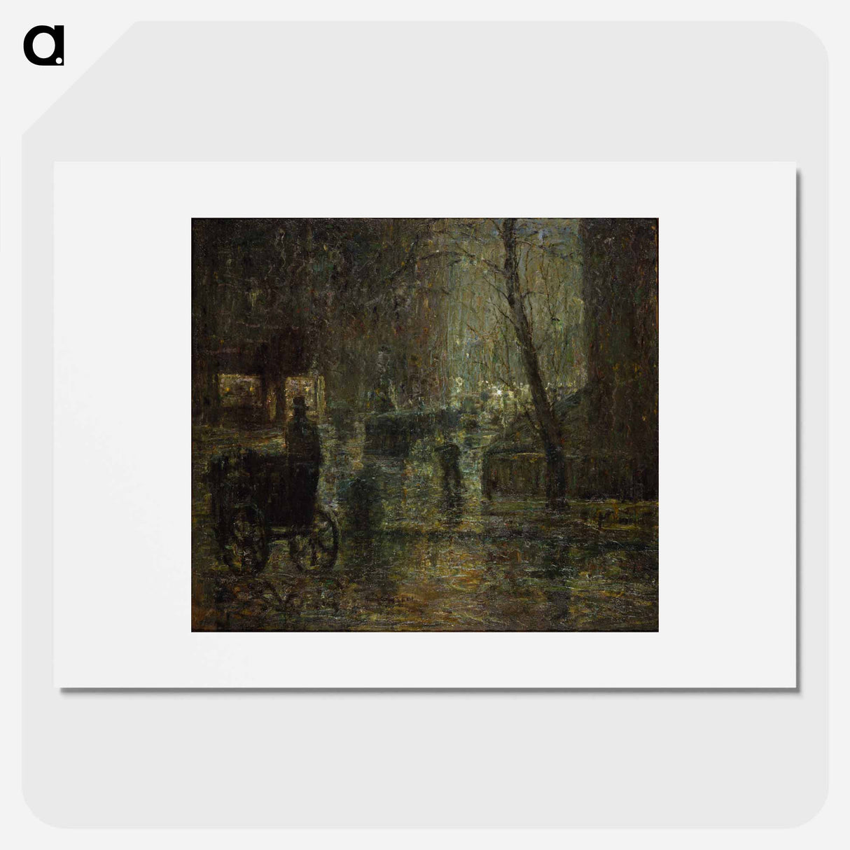 Wet Night, Gramercy Park - アーネスト ローソン Poster.