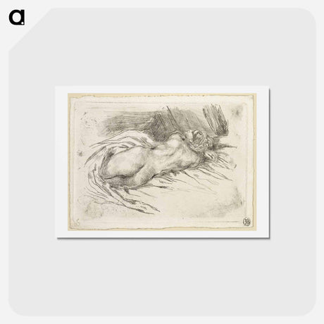 アートポストカード-イエロー - ウジェーヌ ドラクロワ Postcard.