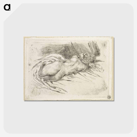 アートポストカード-イエロー - ウジェーヌ ドラクロワ Postcard.