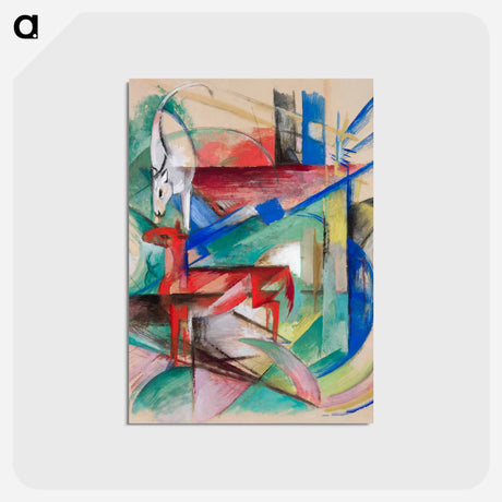 アートポストカード-Landscape with Animals - フランツ マルク Postcard.