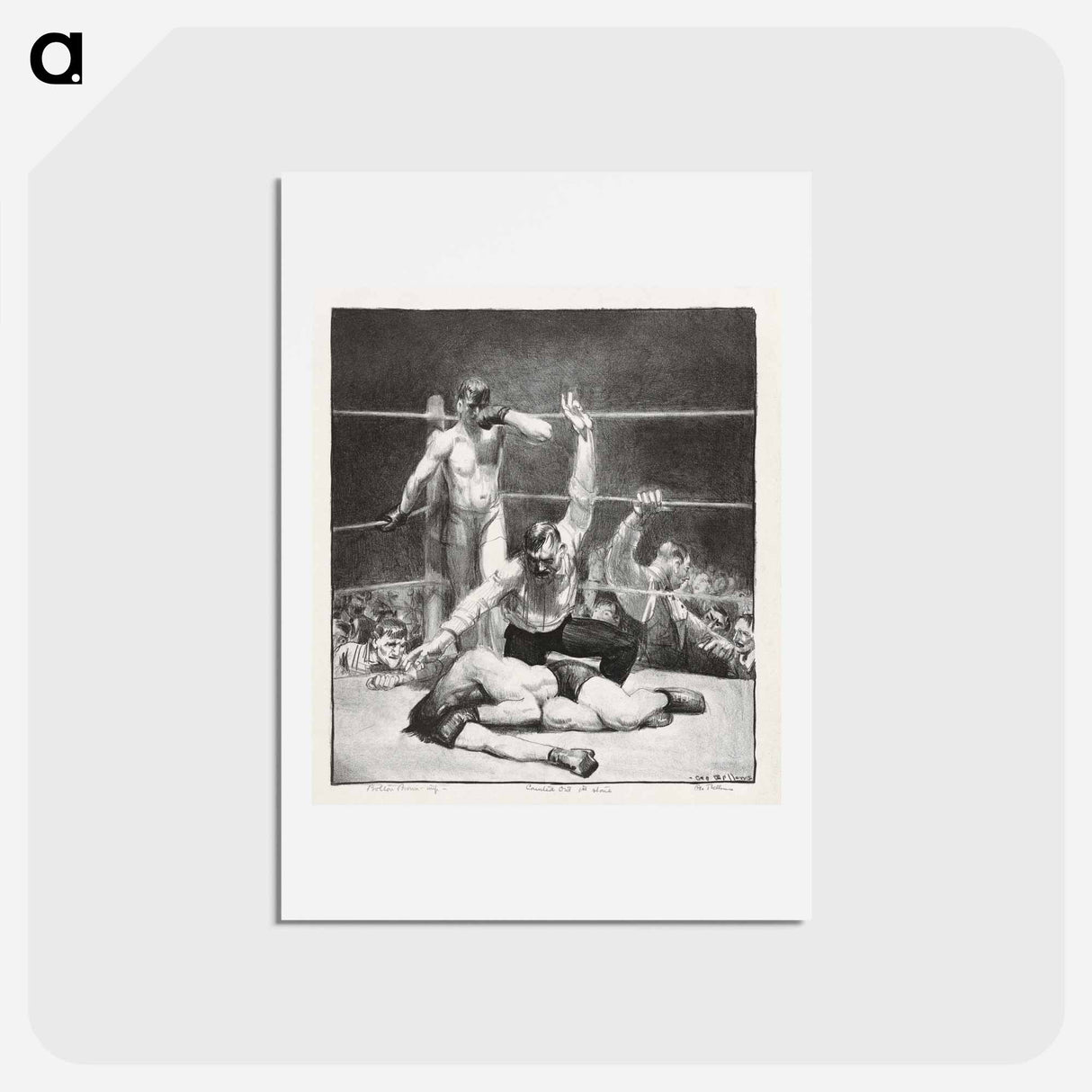 アートポストカード-Counted out, first stone - ジョージ ベローズ Postcard.