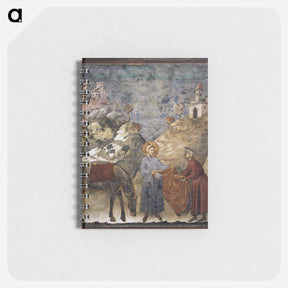 アートメモ帳-St. Francis Giving his Mantle to a Poor Man - ジョット ディ ボンドーネ Memo.