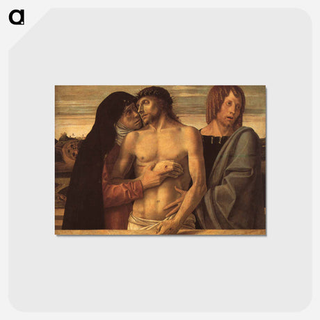 アートポストカード-Dead Christ Supported by Madonna and St. John - ジョヴァンニ ベッリーニ Postcard.