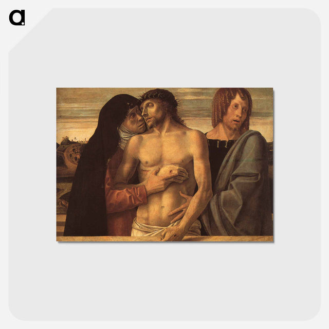アートポストカード-Dead Christ Supported by Madonna and St. John - ジョヴァンニ ベッリーニ Postcard.