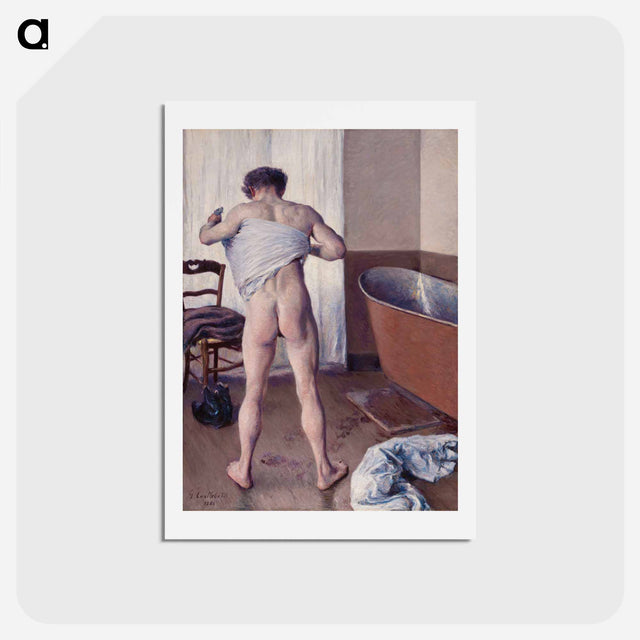 アートポストカード-Man at His Bath - ギュスターヴ カイユボット Postcard.