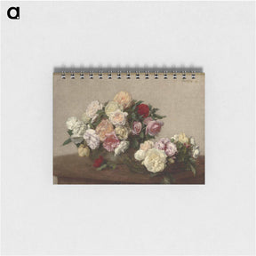 アートメモ帳-Roses in a Bowl and Dish - アンリ ファンタン ラトゥール Memo.