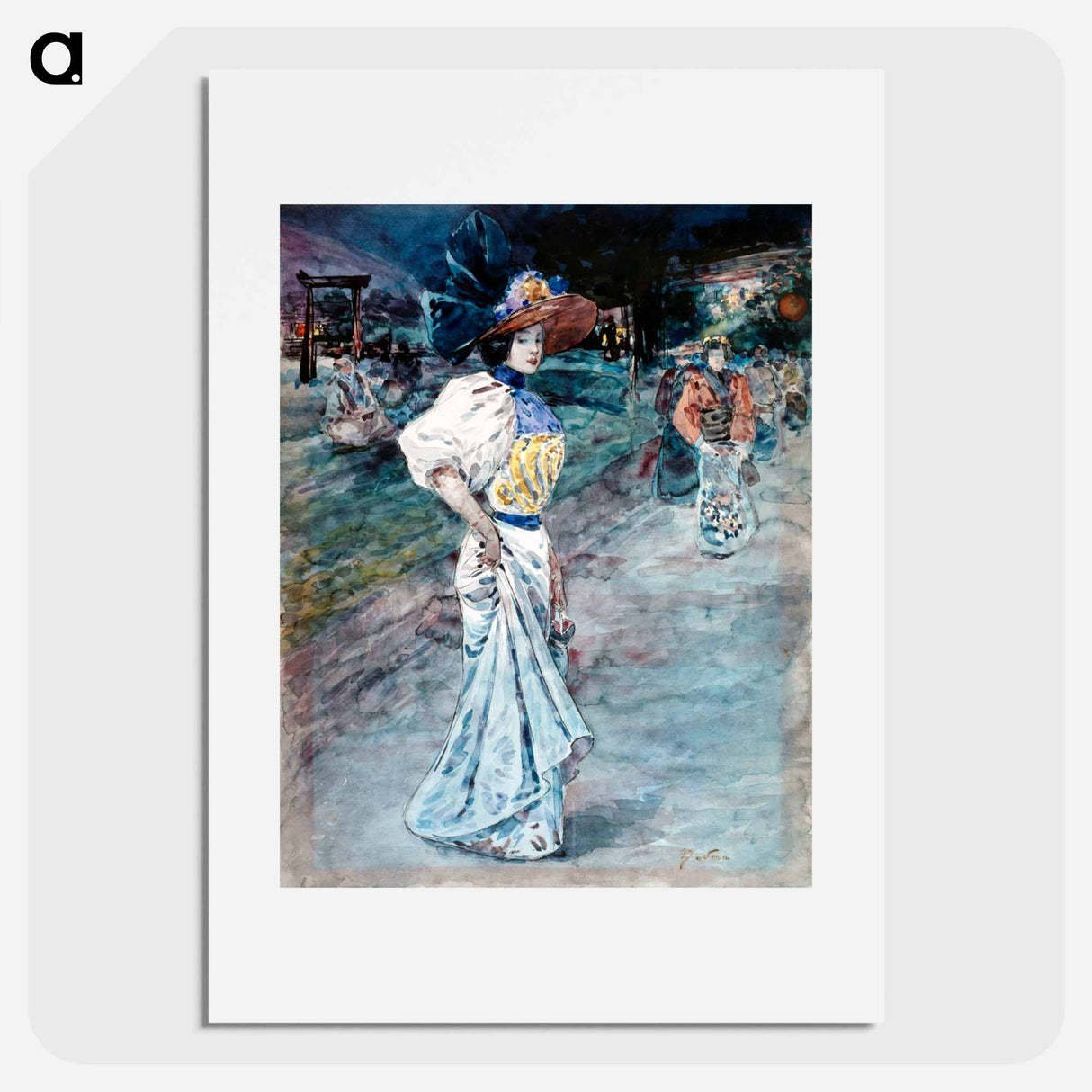 Elegant in a Japanese garden - アンリ ソム Poster.