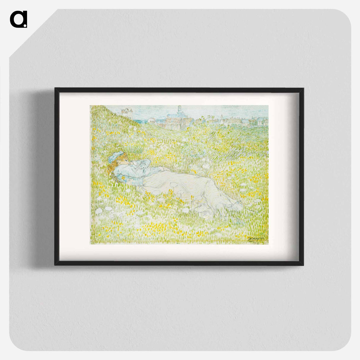 Woman Lying in the Dunes near Noordwijk - Jan Toorop Poster.