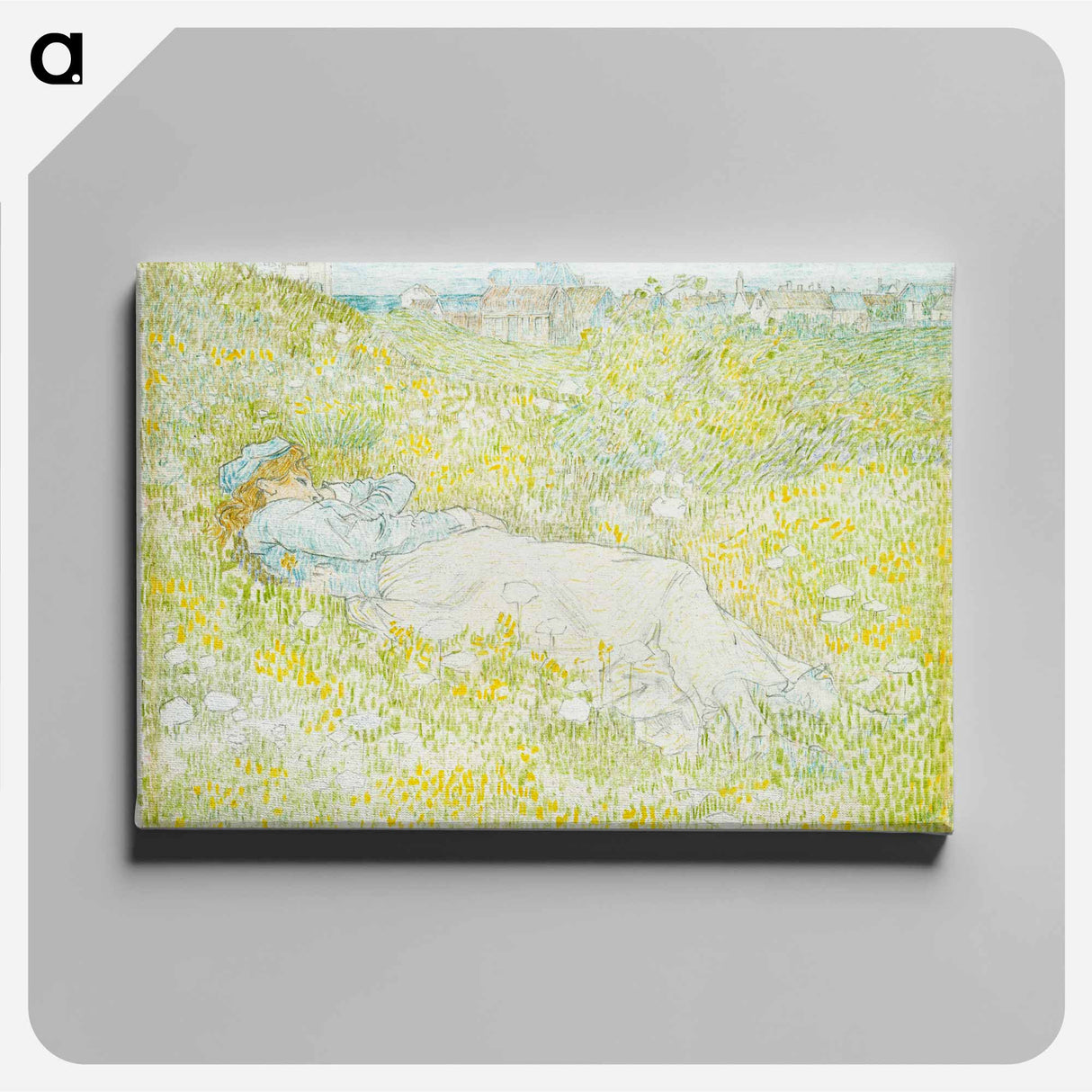 Woman Lying in the Dunes near Noordwijk - Jan Toorop Canvas.