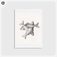 アートポストカード-Three fishes - ジャン ベルナール Postcard.