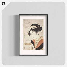 アートポスター-Appearing Again: The Courtesan Naniwaya Okita by Kitagawa Utamaro - 喜多川 歌麿 Poster.