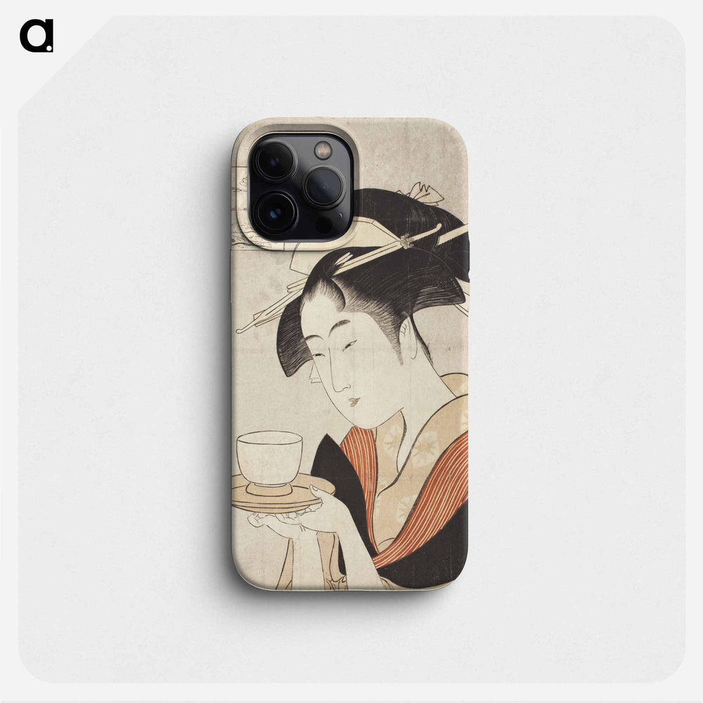 Appearing Again: The Courtesan Naniwaya Okita by Kitagawa Utamaro - 喜多川 歌麿 Phone Case.