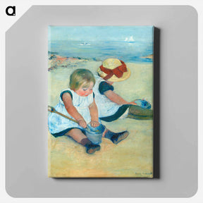 アートパネル-Children Playing on the Beach - メアリー カサット Canvas.