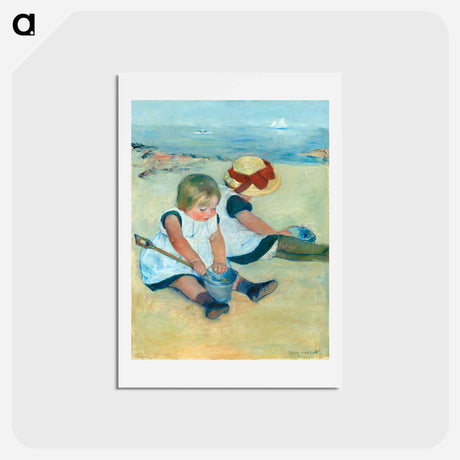 アートポストカード-Children Playing on the Beach - メアリー カサット Postcard.