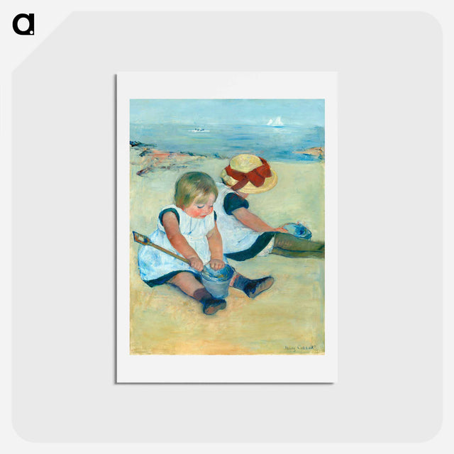 アートポストカード-Children Playing on the Beach - メアリー カサット Postcard.