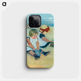 Children Playing on the Beach - メアリー カサット Phone Case.