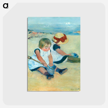 アートポストカード-Children Playing on the Beach - メアリー カサット Postcard.