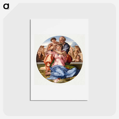 アートポストカード-Doni Tondo - ミケランジェロ ブオナローティ Postcard.