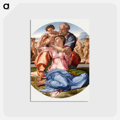 アートポストカード-Doni Tondo - ミケランジェロ ブオナローティ Postcard.