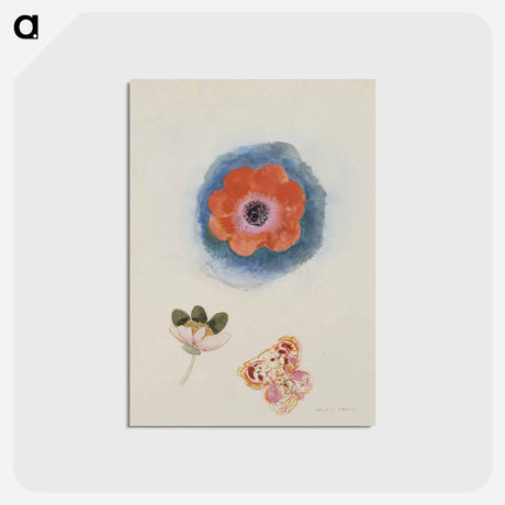 アートポストカード-Etude de fleurs - オディロン ルドン Postcard.