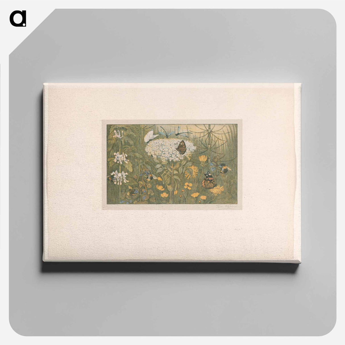 Bloemen en vlinders - Theo van Hoytema Canvas.