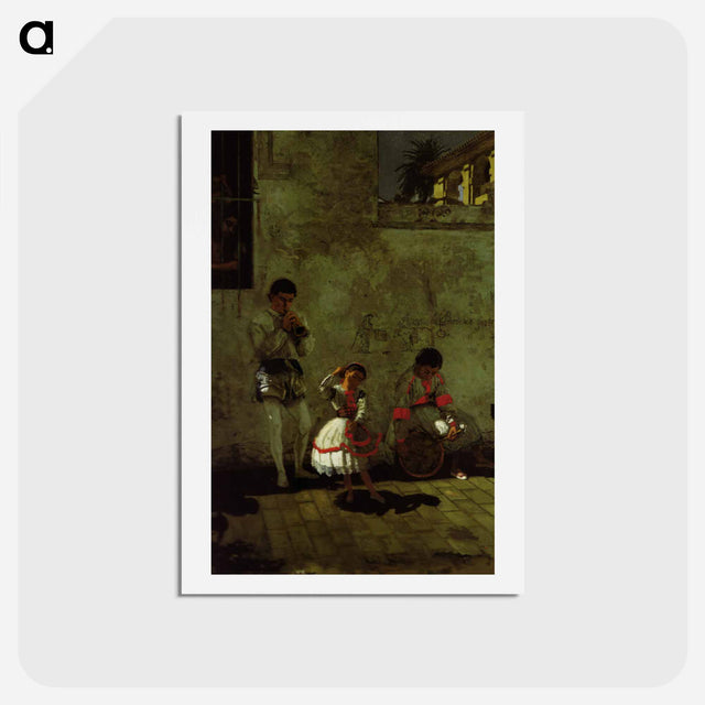 アートポストカード-A Street Scene in Sevilla - トーマス エイキンズ Postcard.