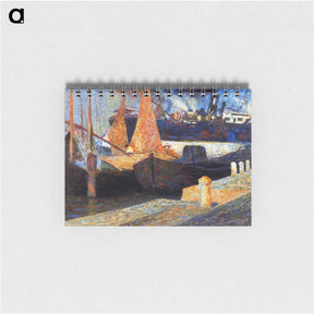 アートメモ帳-Boats in Sunlight - ウンベルト ボッチョーニ  Memo.