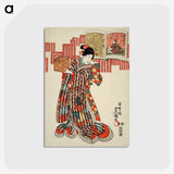 アートポストカード-Poem by Kamakura Udaijin
 - 歌川 国貞 Postcard.