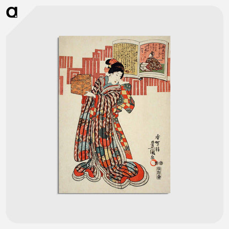 アートポストカード-Poem by Kamakura Udaijin
 - 歌川 国貞 Postcard.