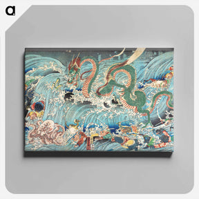 アートパネル-Recovering the Stolen Jewel from the Palace of the Dragon King - 歌川 国芳 Canvas.