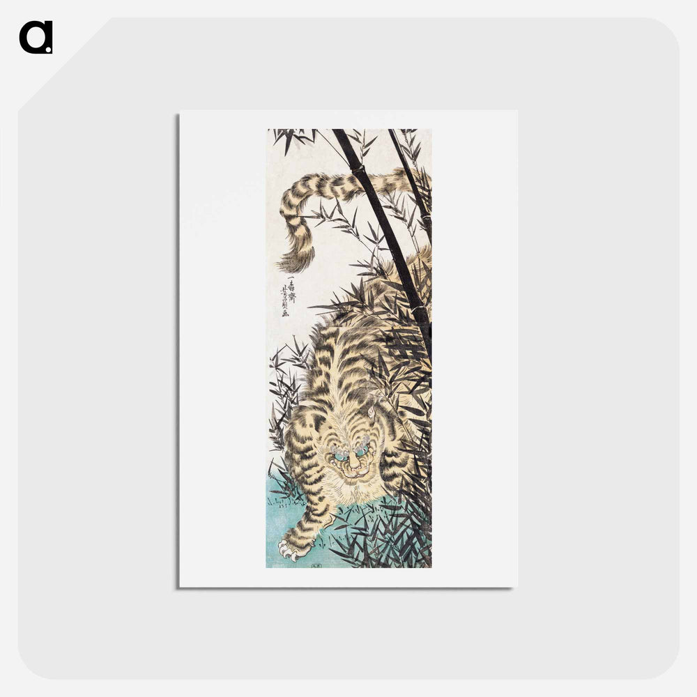 アートポストカード-Tiger and Bamboo - 歌川よしかず Postcard.