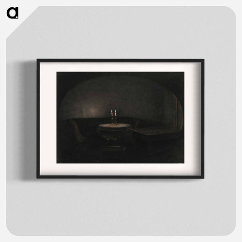 Interior Artificial light - ヴィルヘルム ハンマースホイ Poster.