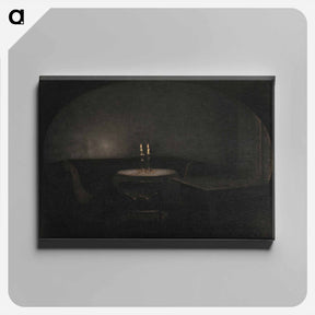 アートパネル-Interior Artificial light - ヴィルヘルム ハンマースホイ Canvas.