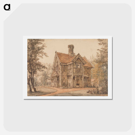 アートポストカード-A Lodge at Cassiobury - ウィリアム ヘンリー ハント Postcard.