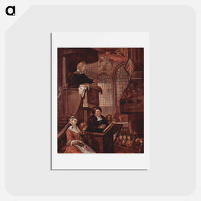 アートポストカード-The sleeping church - ウィリアム ホガース Postcard.
