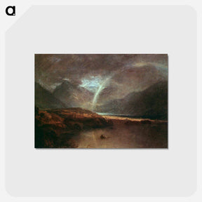 アートポストカード-Buttermere Lake, with Part of Cromackwater, Cumberland, a Shower - ウィリアム ターナー Postcard.