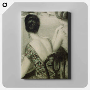 アートパネル-Backs of two women in evening dress at gambling table by Wladyslaw Theodore Benda - ウワディスワフ テオドール ベンダ Canvas.