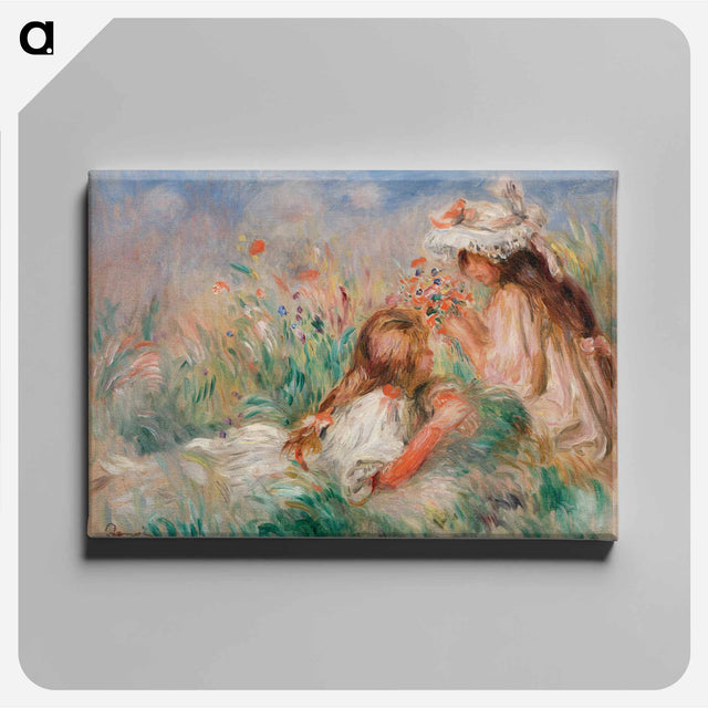 アートパネル-Girls in the Grass Arranging a Bouquet
 - バーンズ・コレクション Canvas.