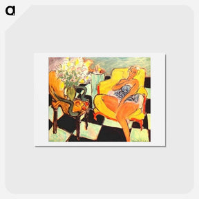 アートポストカード-Seated Woman with Flower - アンリ マティス Postcard.