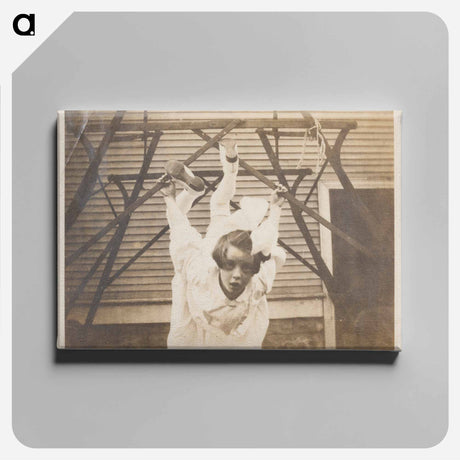 アートパネル-Girl with Large Bow in Hair Hanging from Junglegym
 - セントルイス美術館 Canvas.
