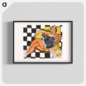 アートポスター-Dancer in Armchair (Checkerboard Pattern) - アンリ マティス Poster.