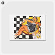 アートポストカード-Dancer in Armchair (Checkerboard Pattern) - アンリ マティス Postcard.